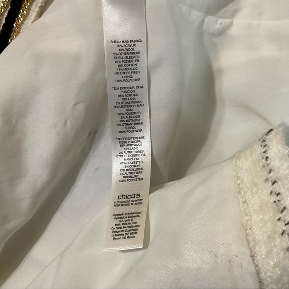 Chico’s Mixed Media Metallic Trim Jacket Size 2 (M/L) - Picture 10 of 11